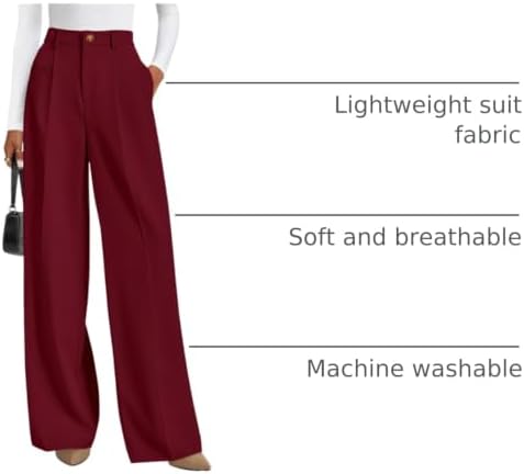 PRETTYGARDEN Women's Tailored Wide Leg Work Dress Pants