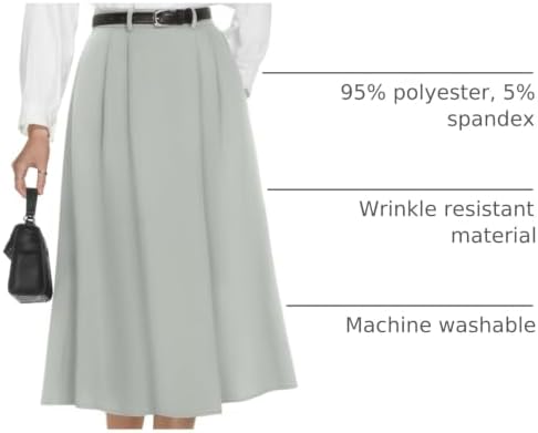 Casly Lamiit A-Line Midi Skirts for Women Business Skirt