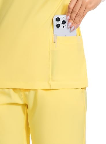 COZYFIT Scrubs for Women Set - Stretch V-Neck & Jogger Pant with 9 Pockets