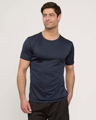 5 Pack Men's Dry Fit Workout T Shirts Crew Neck Athletic Gym Running Tees