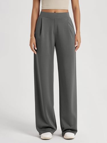 ODODOS Modal Soft Wide Leg Pants for Women High Waist Casual Relaxed Pants with Pockets-27/29"/ 31" Inseam