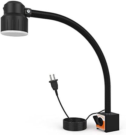 35LEDs Magnetic Light, 1200 Lumen 120v Flexible Gooseneck Work Light with Adiustable Magnetic Base for Lathe CNC Milling Drill Press Sewing Machine Industrial Lighting, 12W