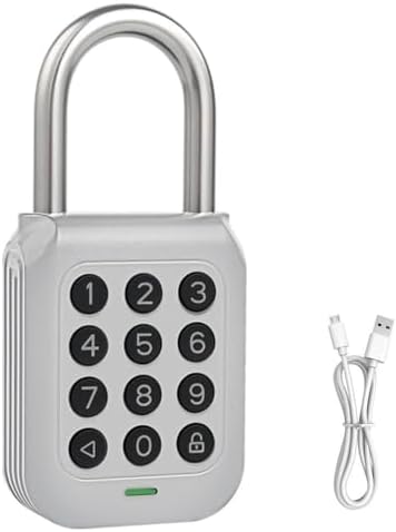 Smart Padlock Alpha1 Heavy-Duty Electronic Padlock Combination Weatherproof Digital Keypad Number Button Locks with Code, Outdoor/Indoor Use with Upgraded Security Features (Silver)
