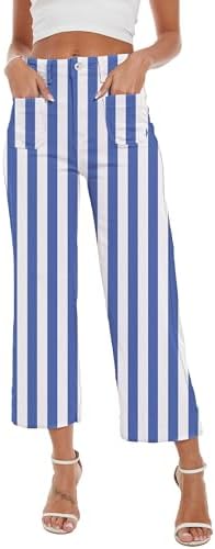 Wide Leg Jeans for Women Trendy High Waisted Flare Jeans Cropped Pants Stretchy Baggy