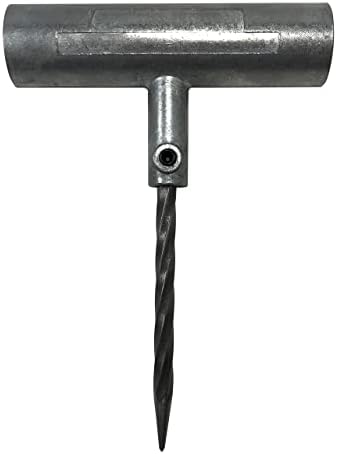 Aluminum T-Handle Tire Plug Repair Tool - Replaceable Steel Spiral Probe Needle