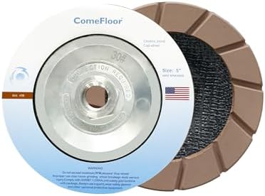 Concrete Grinding Wheel 5" Ceramic Diamond Cup Wheel for Floor Surface, 30# Dry Edge Polishing Discs Fits Angle Grinder, 5/8"-11