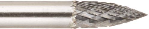 Drill America SG-1 Carbide Burr/Rotary File Tree Pointed-End Double Cut for Die Grinder 1/4" Dia. x 5/8" Cut Length with 1/4" Shank and 2" Overall Length, DUL Series