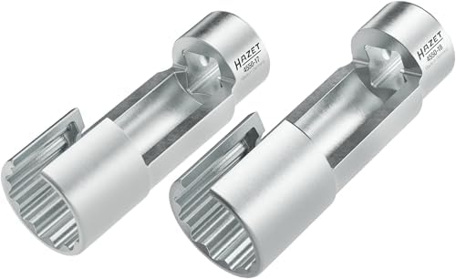 HAZET 4550-1718/2 Injection Line Wrench Set, 17 mm and 18 mm, for Union Nuts on High Pressure Lines, Suitable for Common Rail Injection Systems