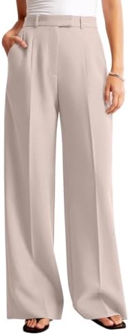 NIMIN Women Wide Leg Work Pants High Waisted Dress Trousers with Pockets