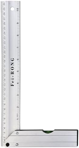 FEIRONG 3-in-1 Carpenter Square Tools,7" Triangle Square 10" L Shaped Ruler and Carpenter Pencil,Framing Square for Furniture and Cabinet Making