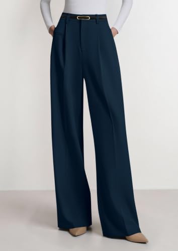 PRETTYGARDEN Women's Tailored Wide Leg Work Dress Pants