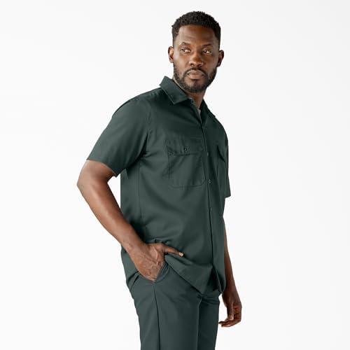 Dickies Men’s Short Sleeve Work Shirt – Durable Twill Button Down Shirts for Men, Lightweight Uniform for Daily Wear