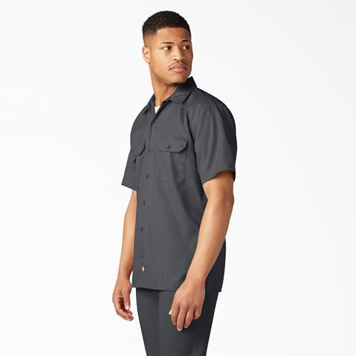 Dickies Men’s Short Sleeve Work Shirt – Durable Twill Button Down Shirts for Men, Lightweight Uniform for Daily Wear