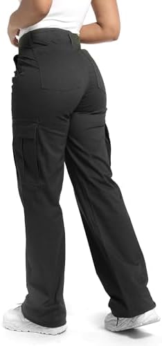 Soulsfeng Women's Baggy Cargo Pants Relaxed Fit Casual Cotton Hiking Pants with 6 Pockets