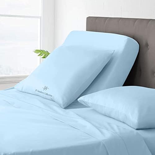JS Sanders Collection Split Head Sheet Set Cal. King Size,Light Blue