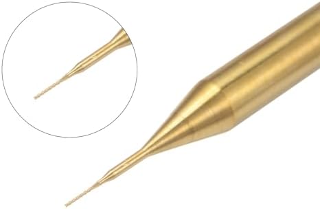 uxcell 10Pcs 0.2mm Titanium Coat Carbide End Mill Engraving Milling Cutter CNC Router Bits for PCB Machine, 1/8" Shank