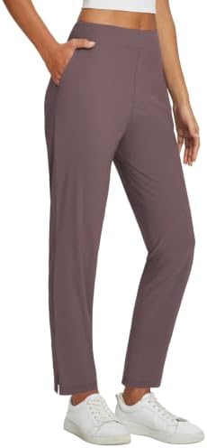 baleaf Womens Business Casual Pants Stretch Travel Pants On Airport with Zipper Pockets Dressy Slacks Golf Work Pull on