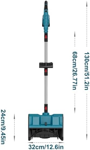21V Cordless Snow Blower Set, 13-Inch Electric Snow Shovel with Brushless Motor, 2 Li-ion Batteries, Adjustable Handle, Safety Switch for Driveways and Sidewalks (2 Battery Blue)