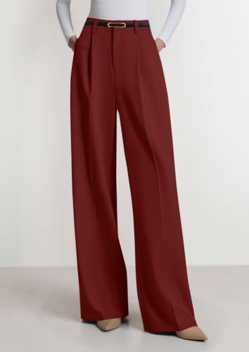 PRETTYGARDEN Women's Tailored Wide Leg Work Dress Pants