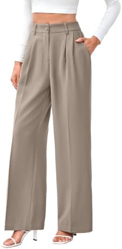 FUNYYZO Wide Leg Dress Pants for Women Work Slacks Business Casual Outfits