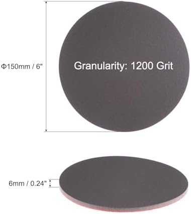 uxcell 6pcs 1200 Grit Sanding Sponge 6 Inch Hook and Loop Sponge Sanding Disc Wet/Dry for Car Wood Drywall Metal