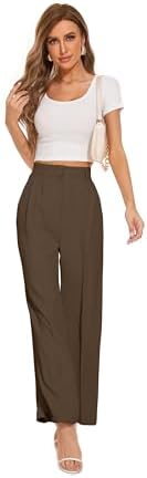 FUNYYZO Wide Leg Dress Pants for Women Work Slacks Business Casual Outfits
