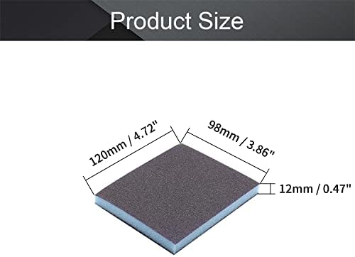 Utoolmart Sanding Sponge Sanding Blocks, 120 Grit Wet Dry Sandpaper Sponge, Washable and Reusable Sand Sponge Kit, for Kitchen Cookware Cleaning and Rust Removal of Rusted Metal, Blue, 12 Pcs
