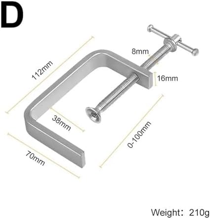 2 Pcs Woodworking G-type Fixture Steel Strong F-clip Board Flat Clamping Device C-type Rocker Carpentry DIY Fixed Clip For Woodworking(Silver D)