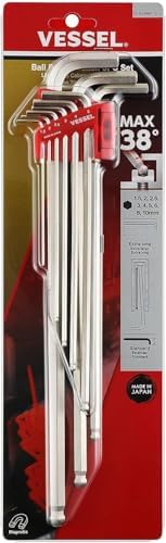 VESSEL Ball Point Hex L-Key Wrench (Extra Long Type) Set No. 8309BPXLU
