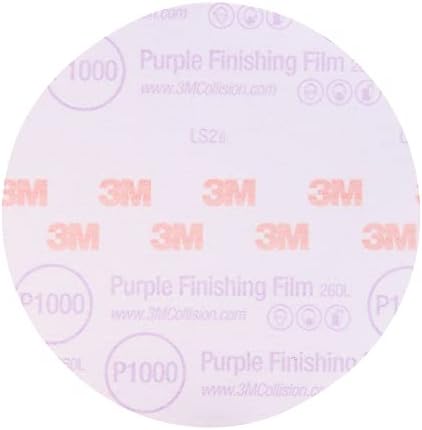 3M Hookit Purple Finishing Film Abrasive Disc, 260L, 30669, 6 in, P1000