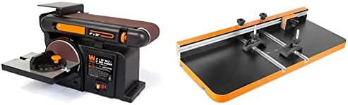 WEN 6502T 4.3-Amp 4 x 36 in. Belt and 6 in. Disc Sander with Cast Iron Base & DPA2513 24-by-12-Inch Drill Press Table with an Adjustable Fence and Stop Block