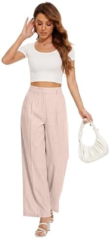 FUNYYZO Wide Leg Dress Pants for Women Work Slacks Business Casual Outfits