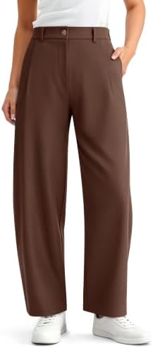 NIMIN Women Barrel Work Pants High Waisted Business Casual Trousers
