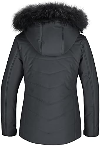Skieer Women's Ski Jacket Waterproof Warm Puffer Thick Hooded Winter Coat
