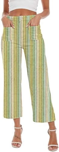Wide Leg Jeans for Women Trendy High Waisted Flare Jeans Cropped Pants Stretchy Baggy