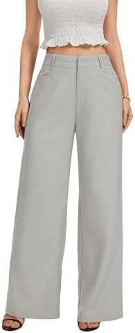 FUNYYZO Wide Leg Dress Pants for Women Work Slacks Business Casual Outfits