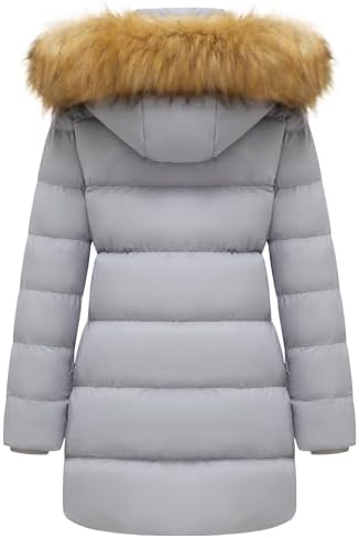 GGleaf Women's Winter Puffer Coat with Removable Fur Hood Warm Snow Jacket