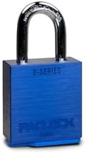 PACLOCK's 2-Series Padlock, Standard Rekeyable (SR), 5/16" Diameter Hard. Stainless Steel Shackle, 1-3/16" Tall, One Lock Keyed to a Number U-Pick! w/ 2 Keys, Blue