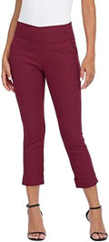 HDE Pull On Capri Pant for Women w/Pockets Elastic Waist Cropped Work Pant