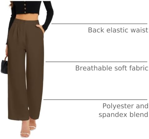 FUNYYZO Wide Leg Dress Pants for Women Work Slacks Business Casual Outfits