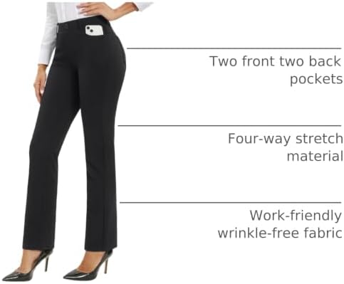 Stelle Women’s 30 Inch Straight Leg Work Pants Stretch Business Casual