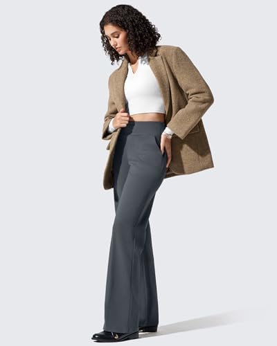 G4Free EverGoing Fleece Lined Wide Leg Pants for Women Dressy Work Casual
