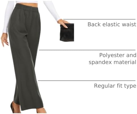 FUNYYZO Wide Leg Dress Pants for Women Work Slacks Business Casual Outfits