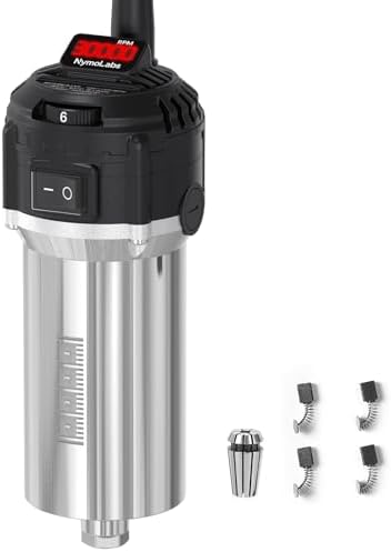 710W CNC Router Spindle Motor with Speed Display, 6-Speed Adjustable (7000–30000 RPM), 65mm Diameter, 1/4" ER11 Collet, Compatible with CNC Routers, Milling and Engraving Machines