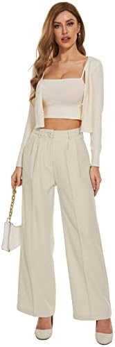 KICZOY Women Casual Wide Leg Dress Pants High Waist Lightweight Flowy Pants