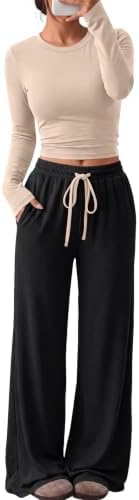 Trendy Queen Women's 2 Piece 2026 Fall Fashion Lounge Set with Pockets