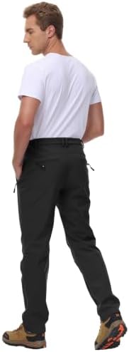 BASUDAM Men's Work Pants Softshell Winter Fleece Lined Insulated Outdoor