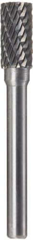 Drill America SA-3 Carbide Burr/Rotary File Cylindrical Double Cut for Die Grinder 3/8" Dia. x 3/4" Cut Length with 1/4" Shank and 6" Overall Length, DUL Series