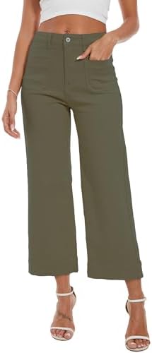 Wide Leg Jeans for Women Trendy High Waisted Flare Jeans Cropped Pants Stretchy Baggy
