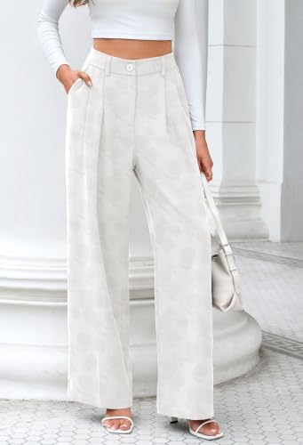 FUNYYZO Wide Leg Dress Pants for Women Work Slacks Business Casual Outfits